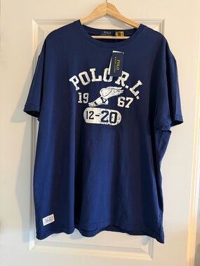 Polo Ralph Lauren men short sleeve navy blue t shirt size XL NWT